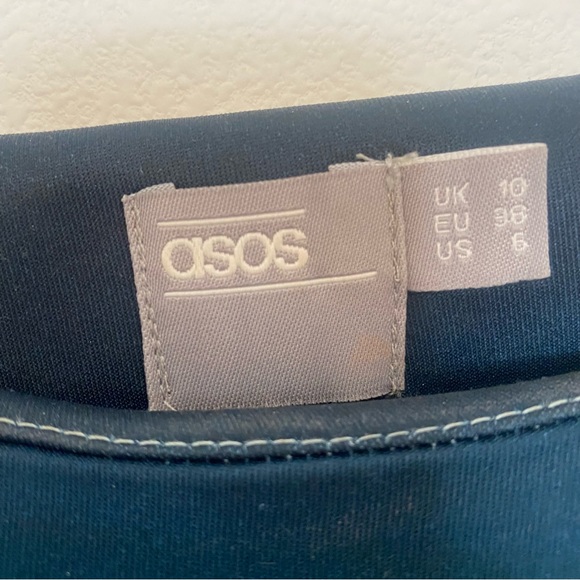 NWOT ASOS size 6 MIDI dress with asymmetrical hemline with watercolor effect - Picture 11 of 16